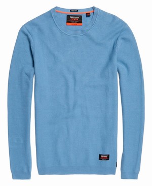 Superdry SUPIMA® Cotton Crew Neck Férfi Ugró Kék | QYXGT1358